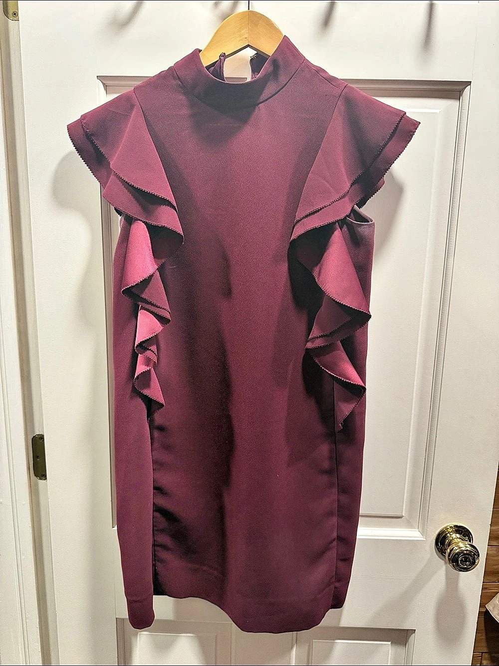 kate spade new york Ruffle Sleeve Mini Dress in Purple Like New